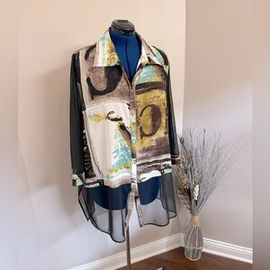 Unique top with sheer details